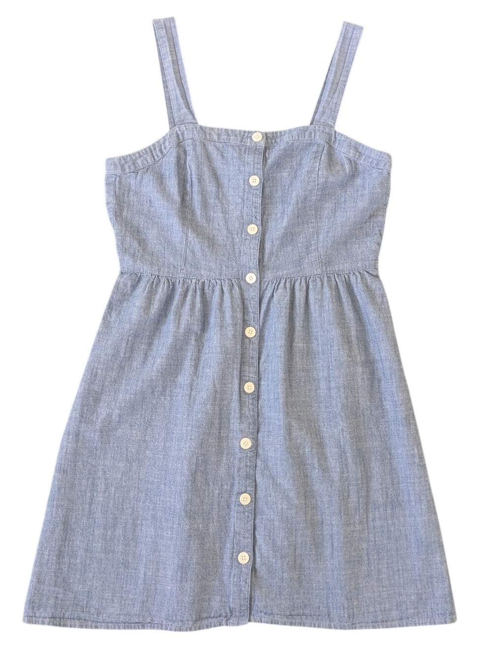 J. Crew Chambray Cotton Button-Front Sundress | Women's Size 8